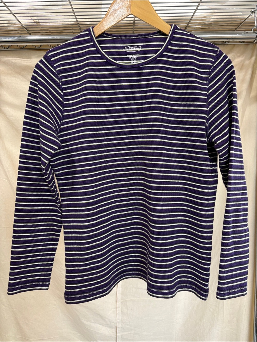 Northern Reflections Purple Striped Crewneck Sweater